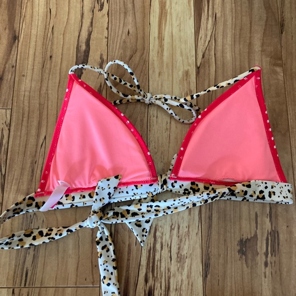 NWOT Victoria secret bikini top size Mpolka dot and leopard print no wire - Picture 3 of 5